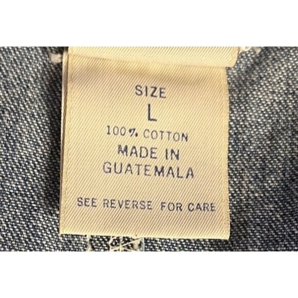 Womens Essentials Denim Sleeveless Jumper Dress V-Neck With Pockets L 100% Cotto - Picture 4 of 11